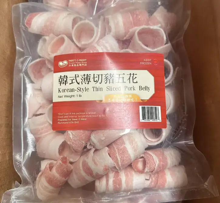 Korean-Style Thin Sliced Pork Belly Bagged 1.6mm 韓式薄切豬五花 （袋裝）1lb