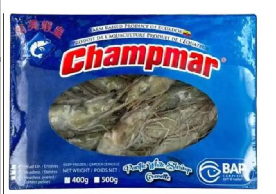 南美蝦皇有頭生蝦Shrimp White RHO 30/40 Champmar 400g