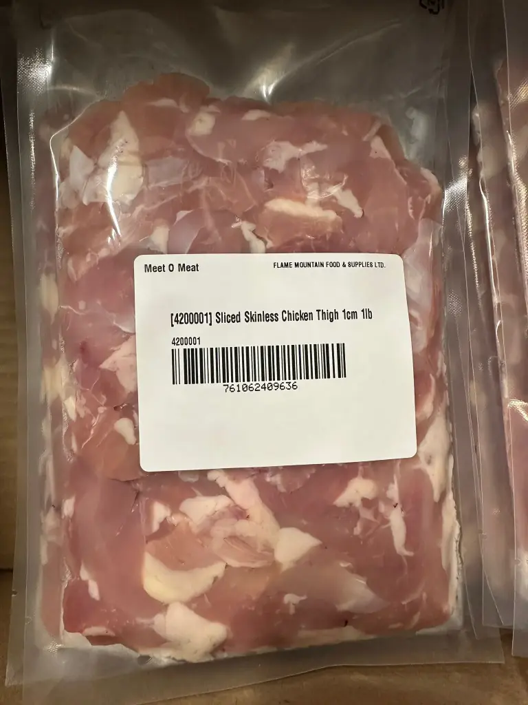 Sliced Skinless Chicken Thigh -雞腿肉條 1cm 1lb